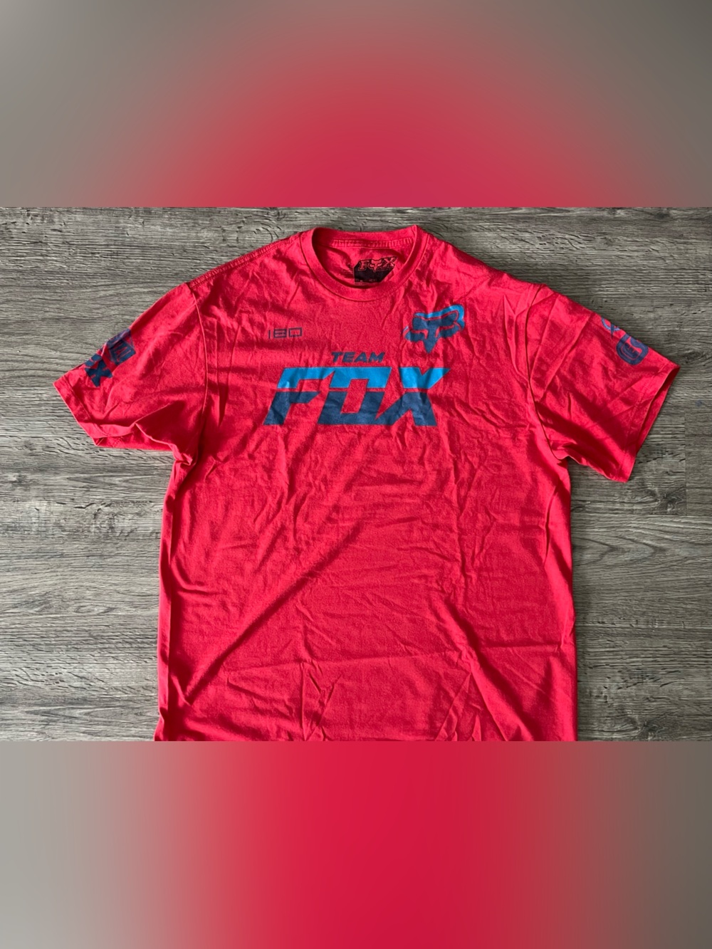 Fox Men’s Red Tee with Blue Logo size L